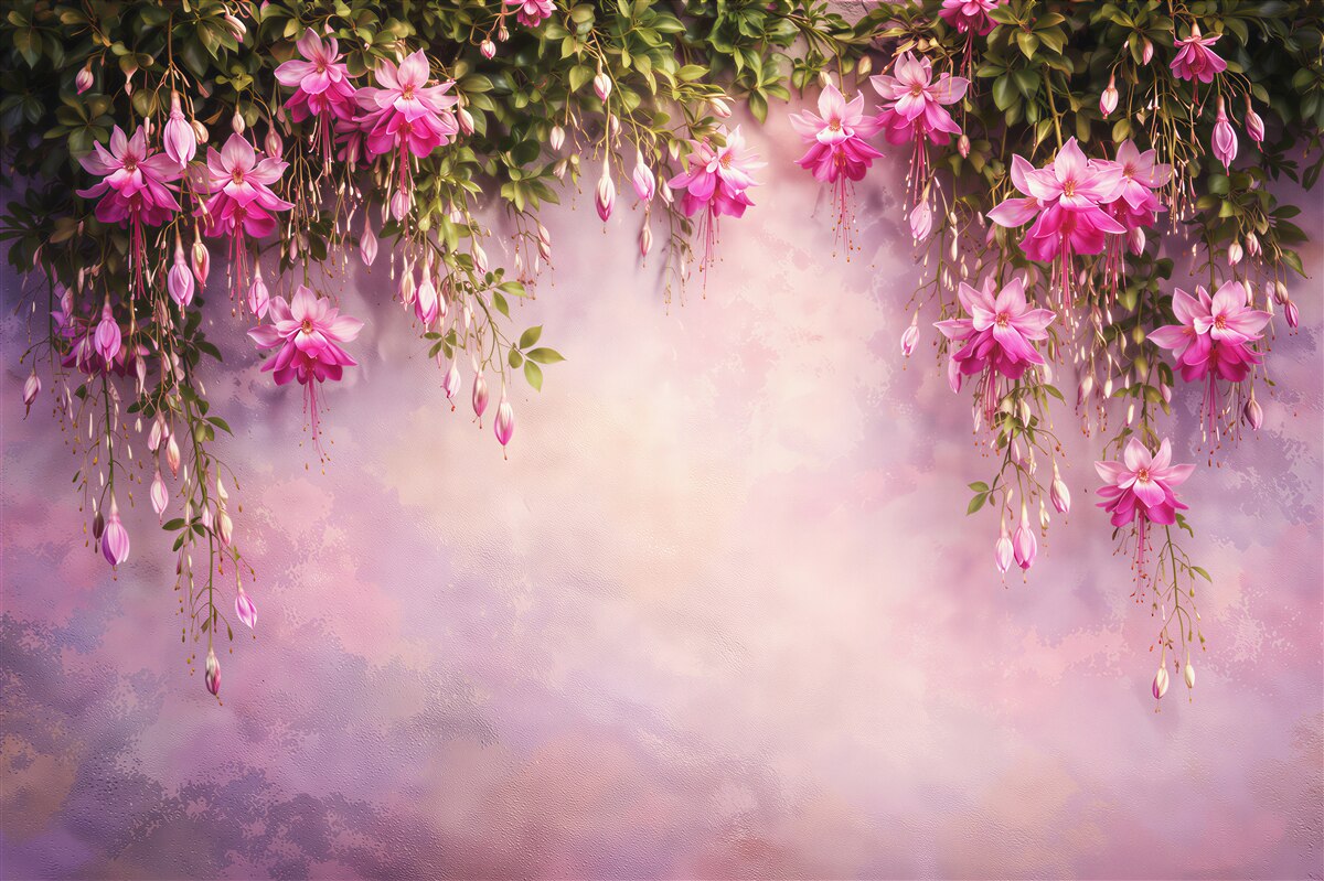 Fototapeten Rosa herabhängende Blüten der Träume