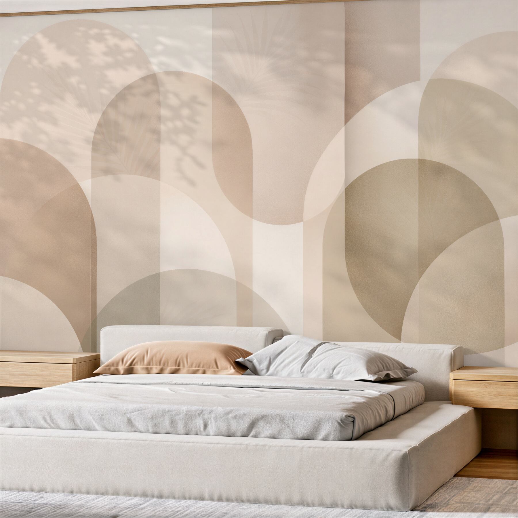 Fototapeten Beige geometrische Harmonie der Bögen