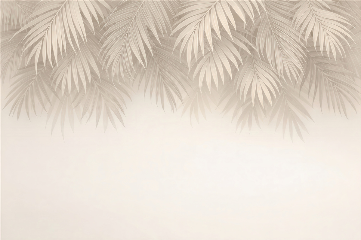 Fototapeten Beige Palmblätter im Schatten