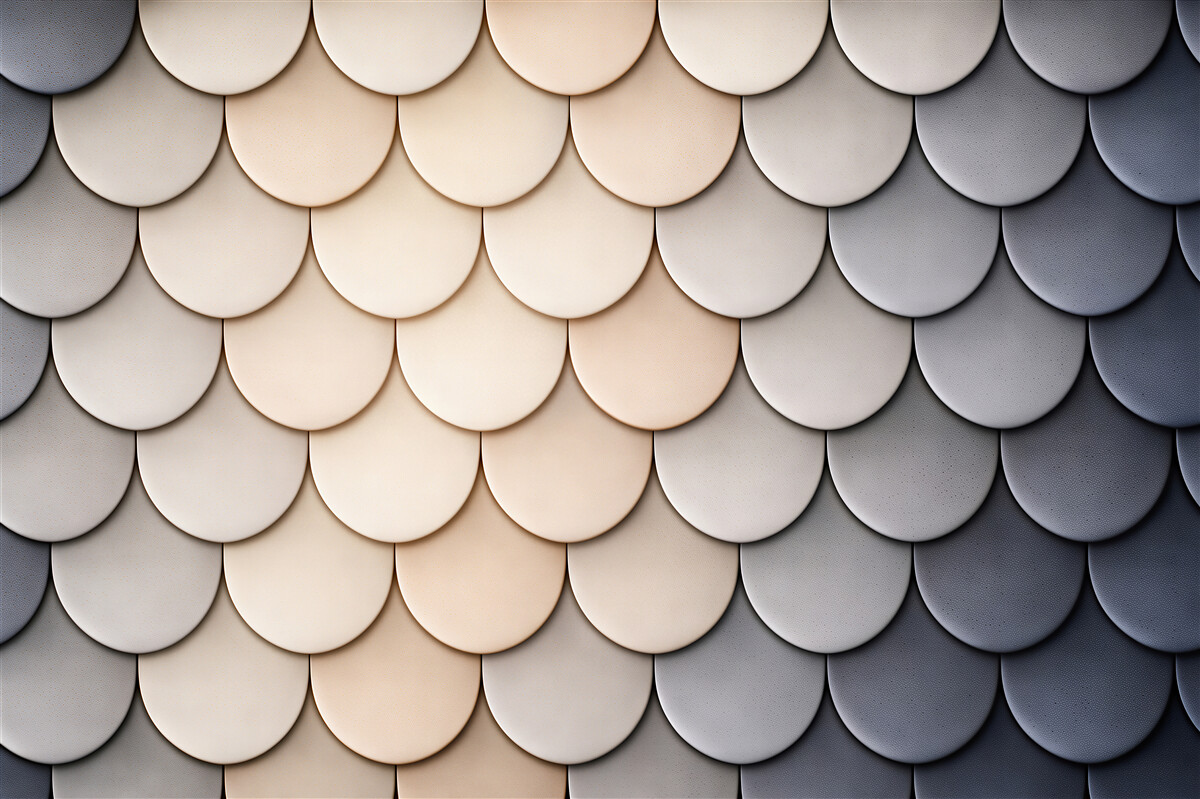 Fototapeten geometrisches Mosaik der Schuppen 3D