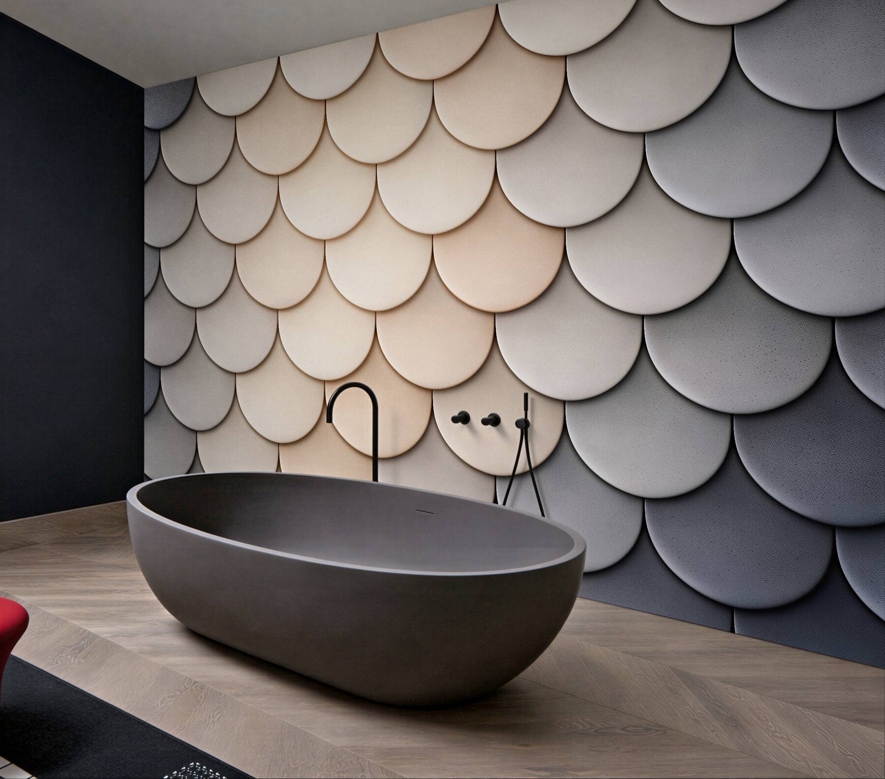 Fototapeten geometrisches Mosaik der Schuppen 3D