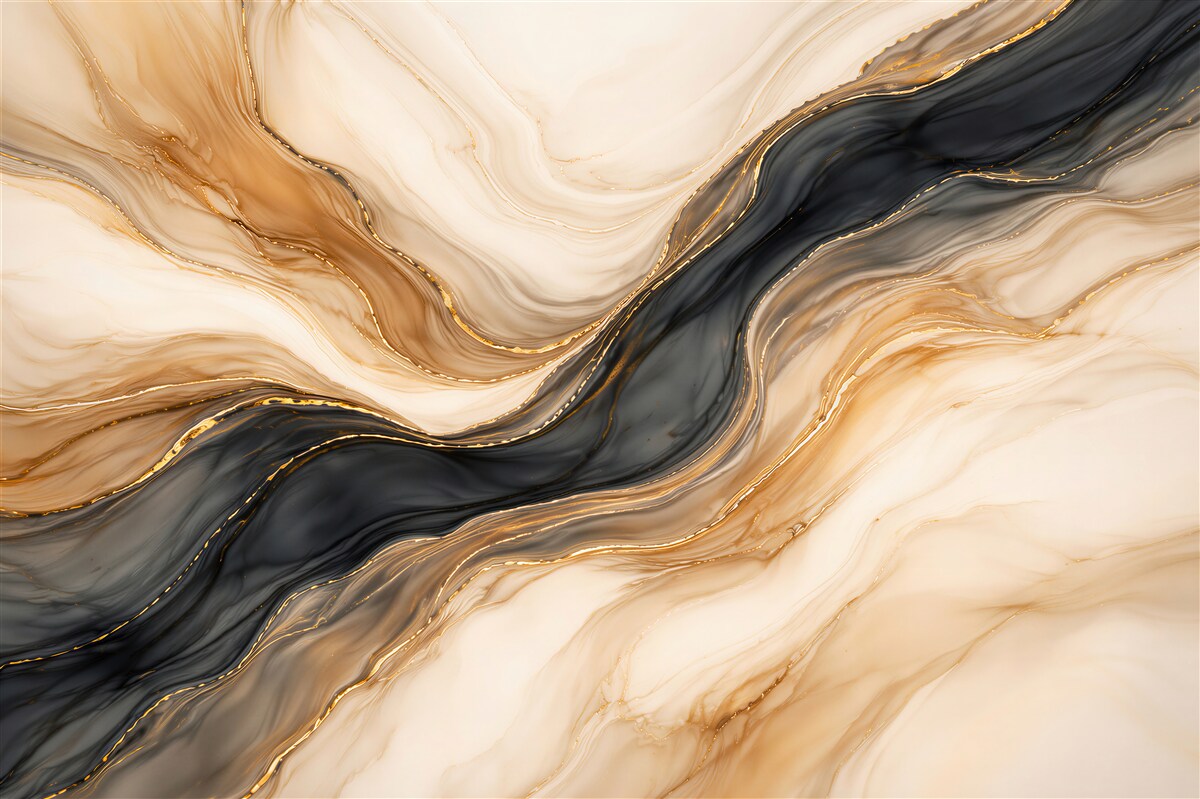 Fototapeten gold-schwarze Marmor-Abstraktion