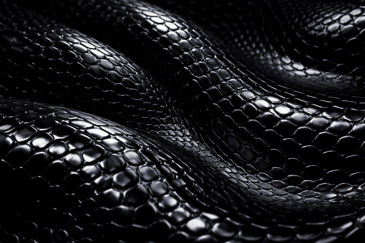 Fototapeten Schwarze wellenförmige 3D-Struktur