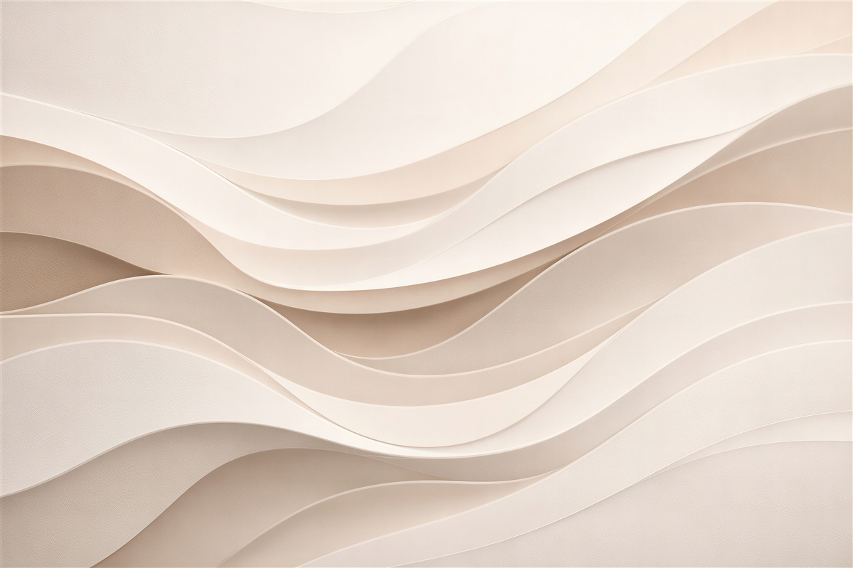 Fototapeten Cremefarbene Wellen im modernen Relief