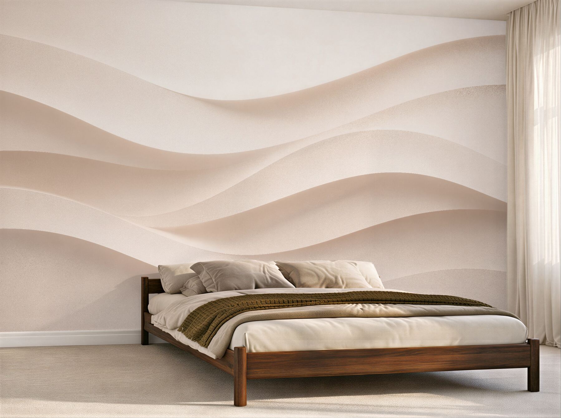 Fototapeten Beige Wellen der Harmonie