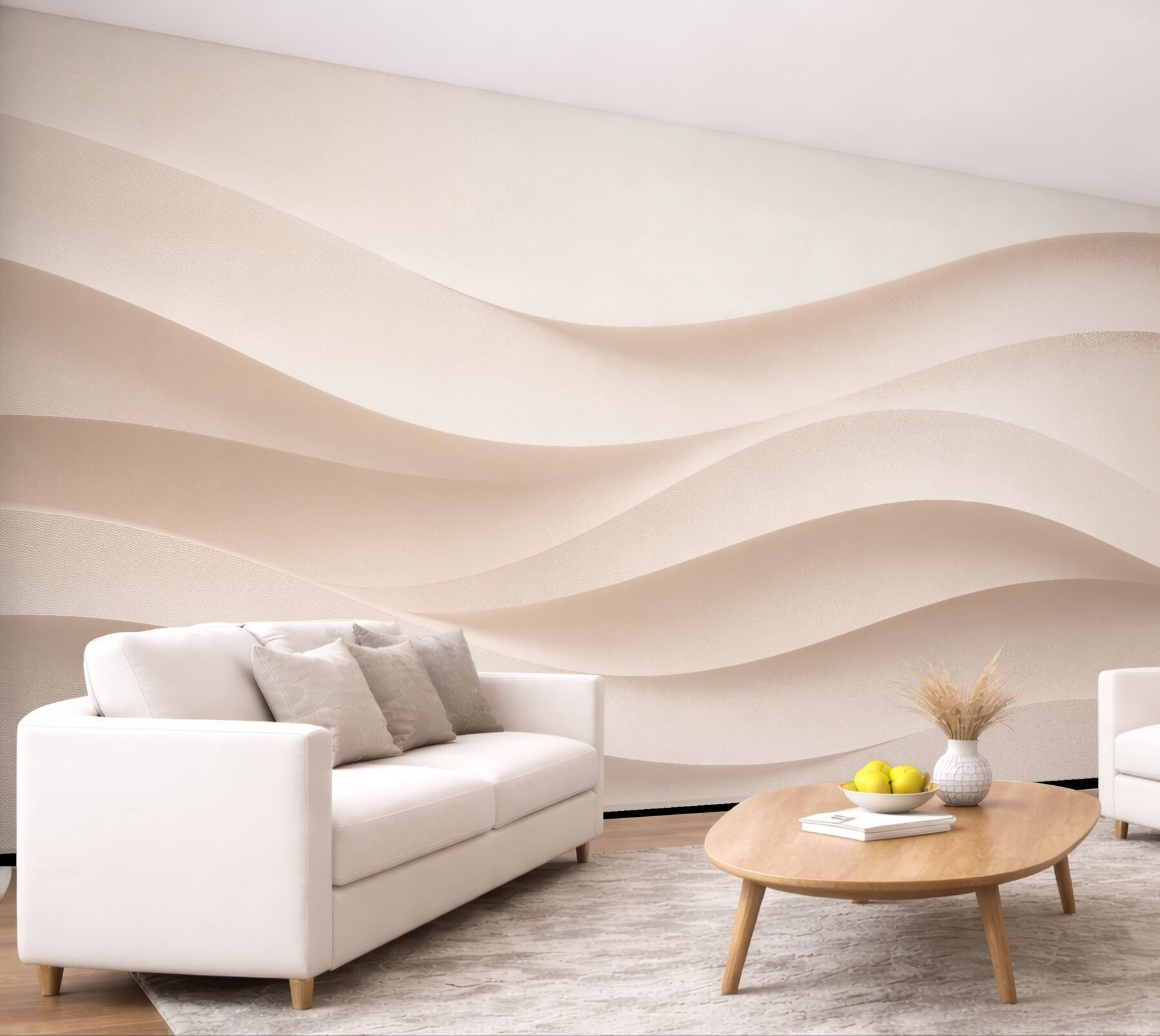 Fototapeten Beige Wellen der Harmonie