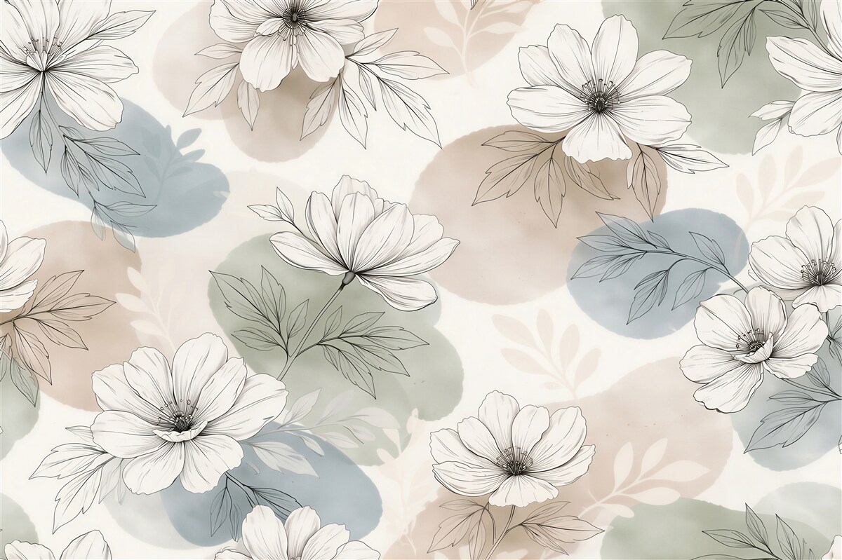 Fototapeten Zarte Blumen in Pastelltönen