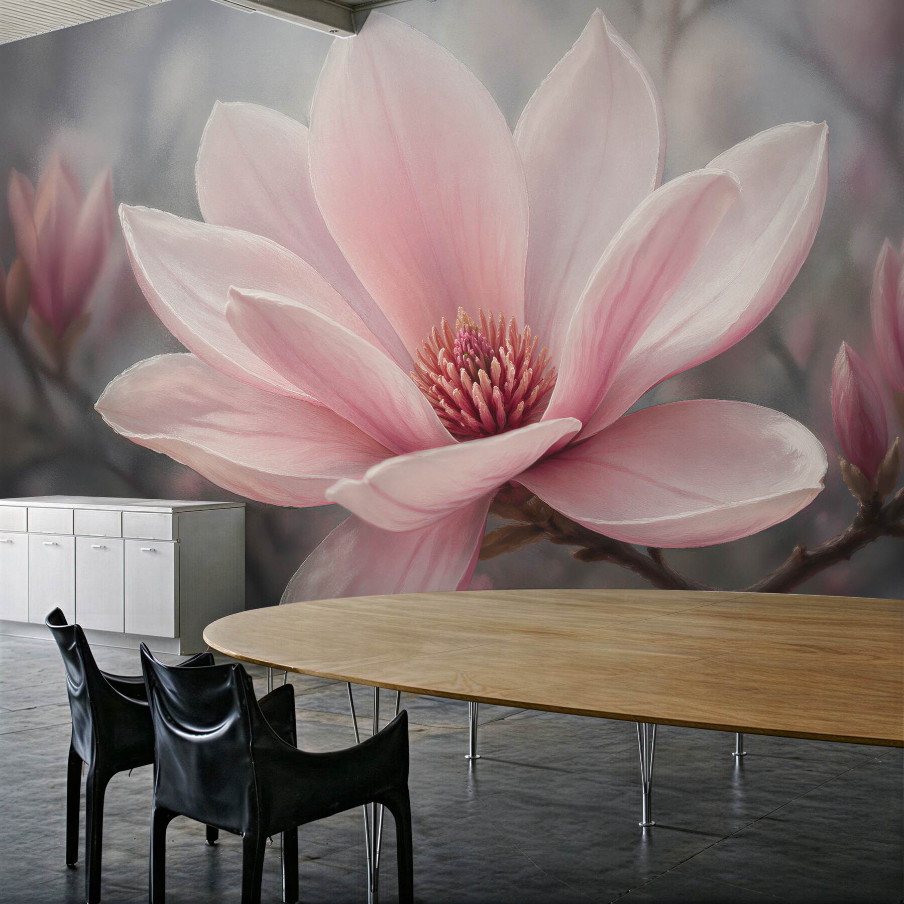 Fototapeten Rosa Magnolie im Morgengrauen