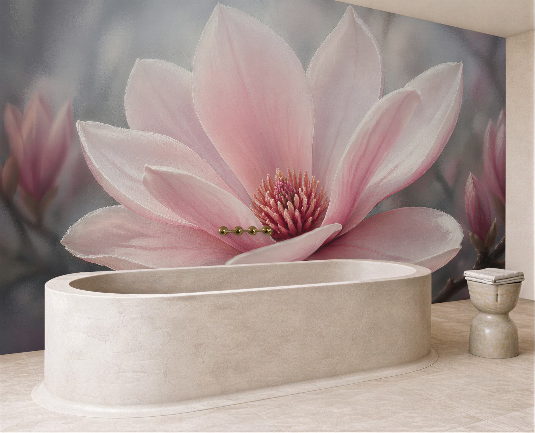 Fototapeten Rosa Magnolie im Morgengrauen