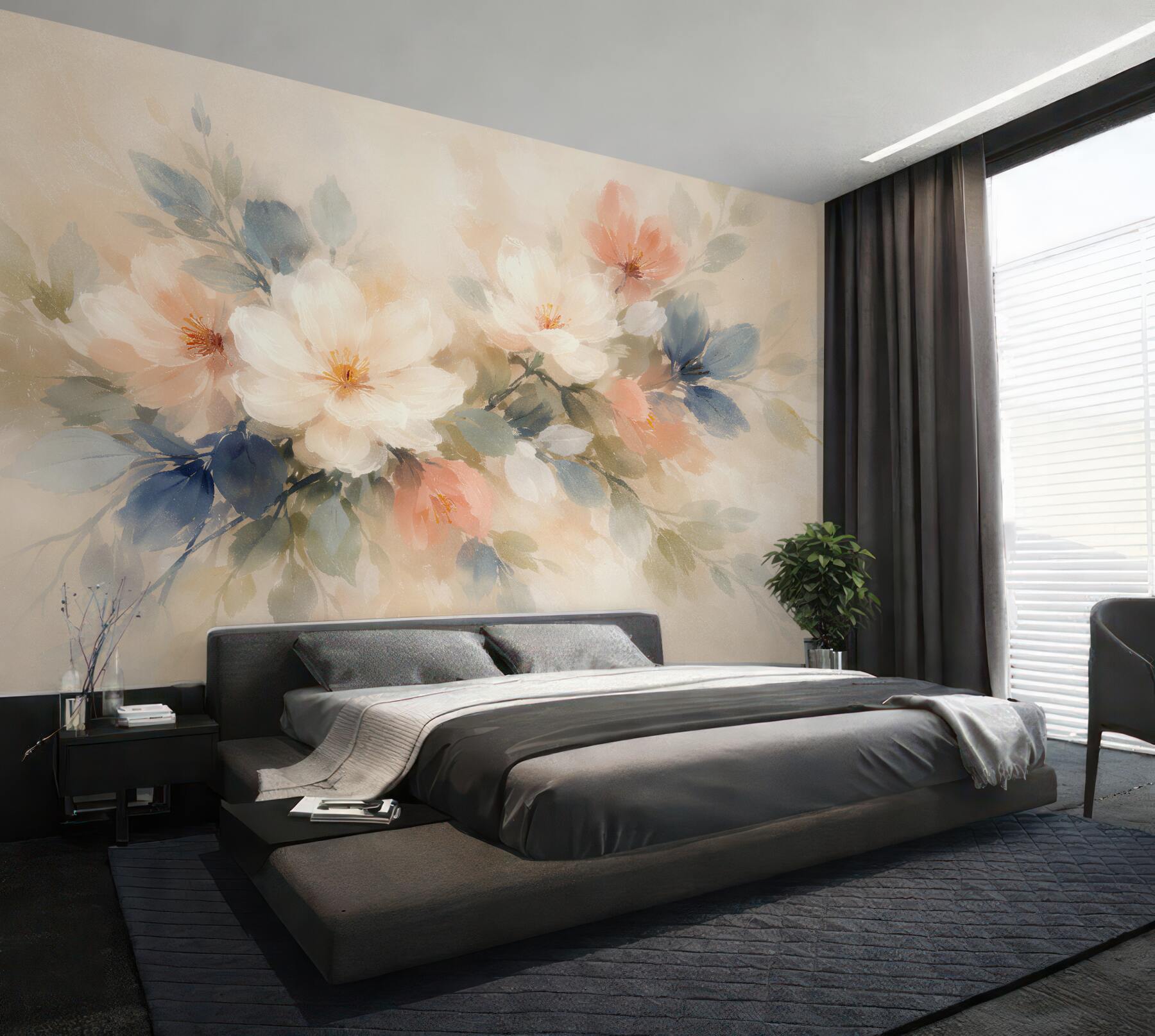 Fototapeten Verträumter Blumenstrauß in Pastelltönen