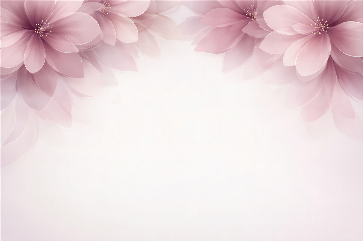 Fototapeten Rosa Blumen in zartem Nebelschleier