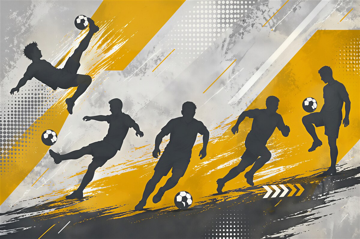 Fototapeten Dynamisches Fußballspiel