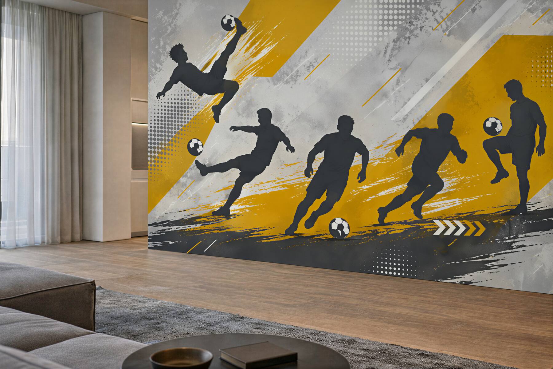 Fototapeten Dynamisches Fußballspiel