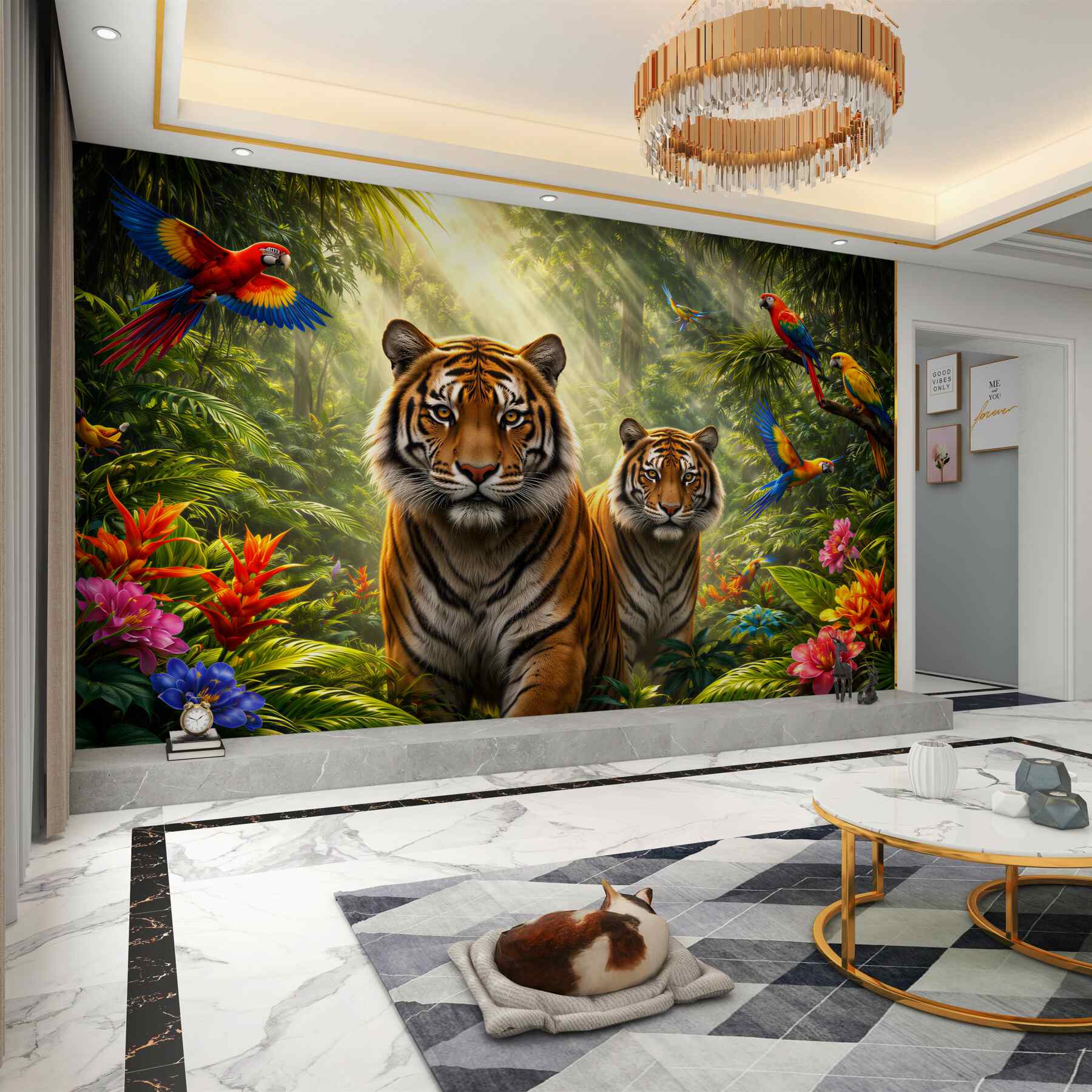 Fototapeten Tiger im tropischen Dschungel
