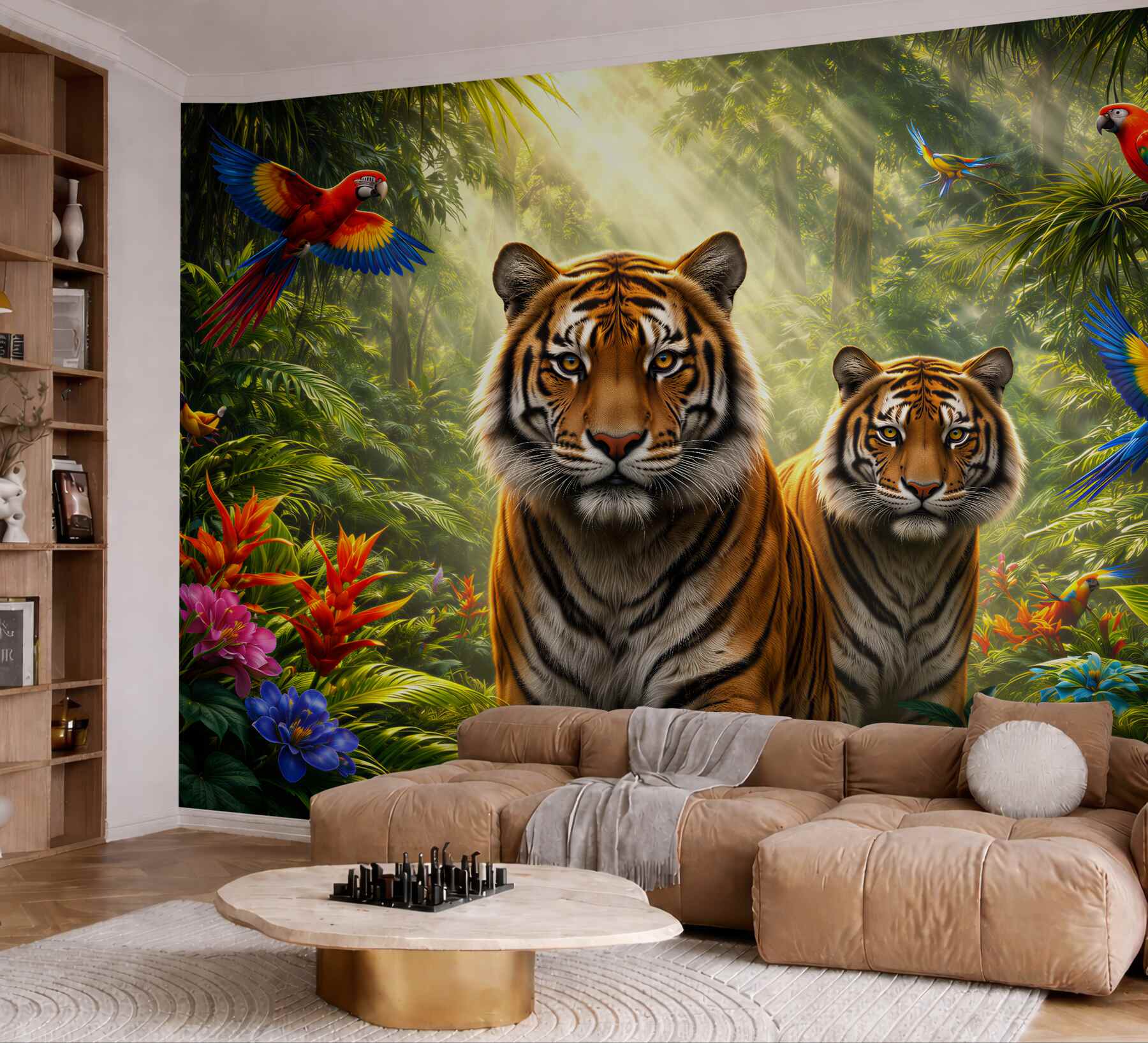Fototapeten Tiger im tropischen Dschungel