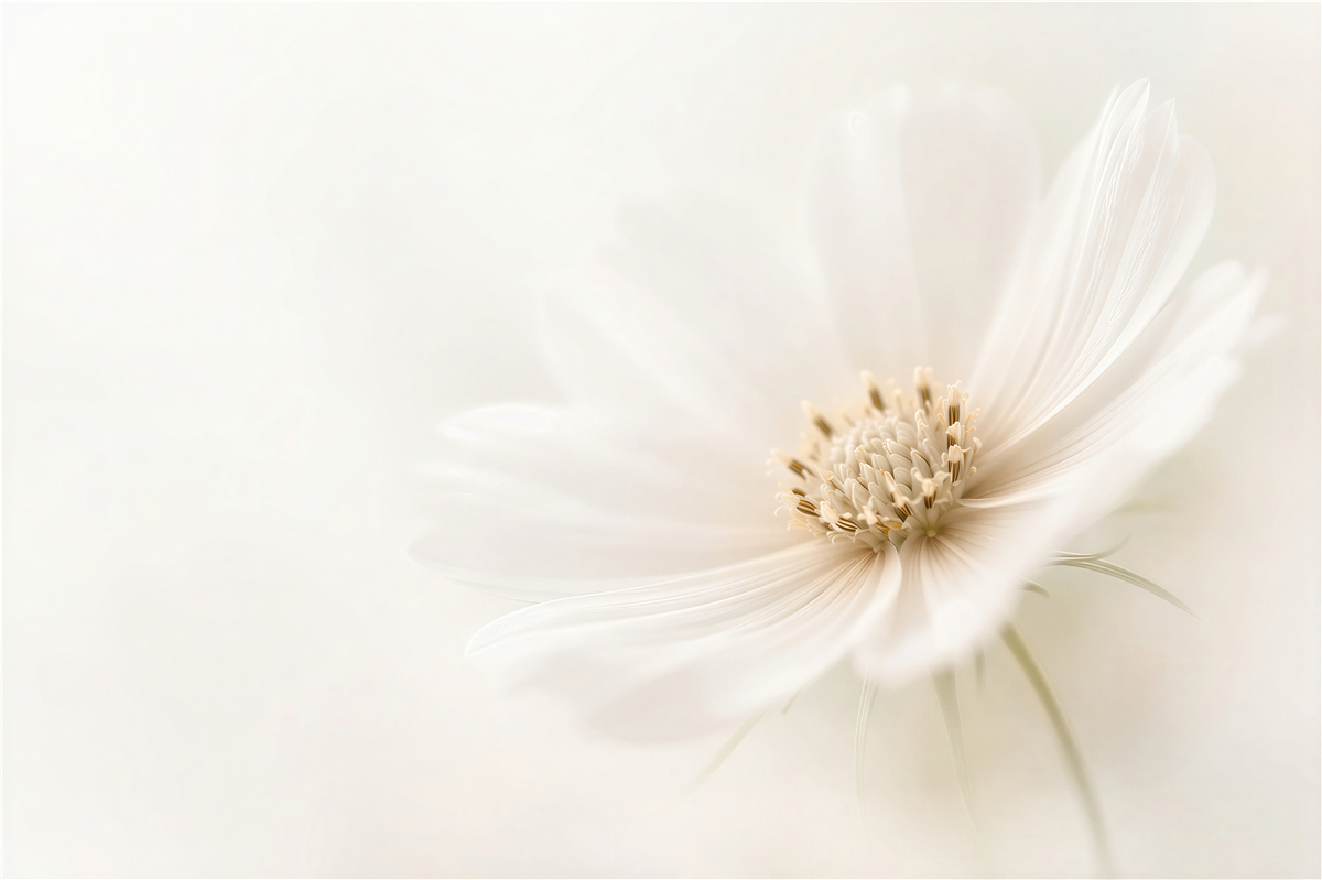 Fototapeten Zarte weiße Blume