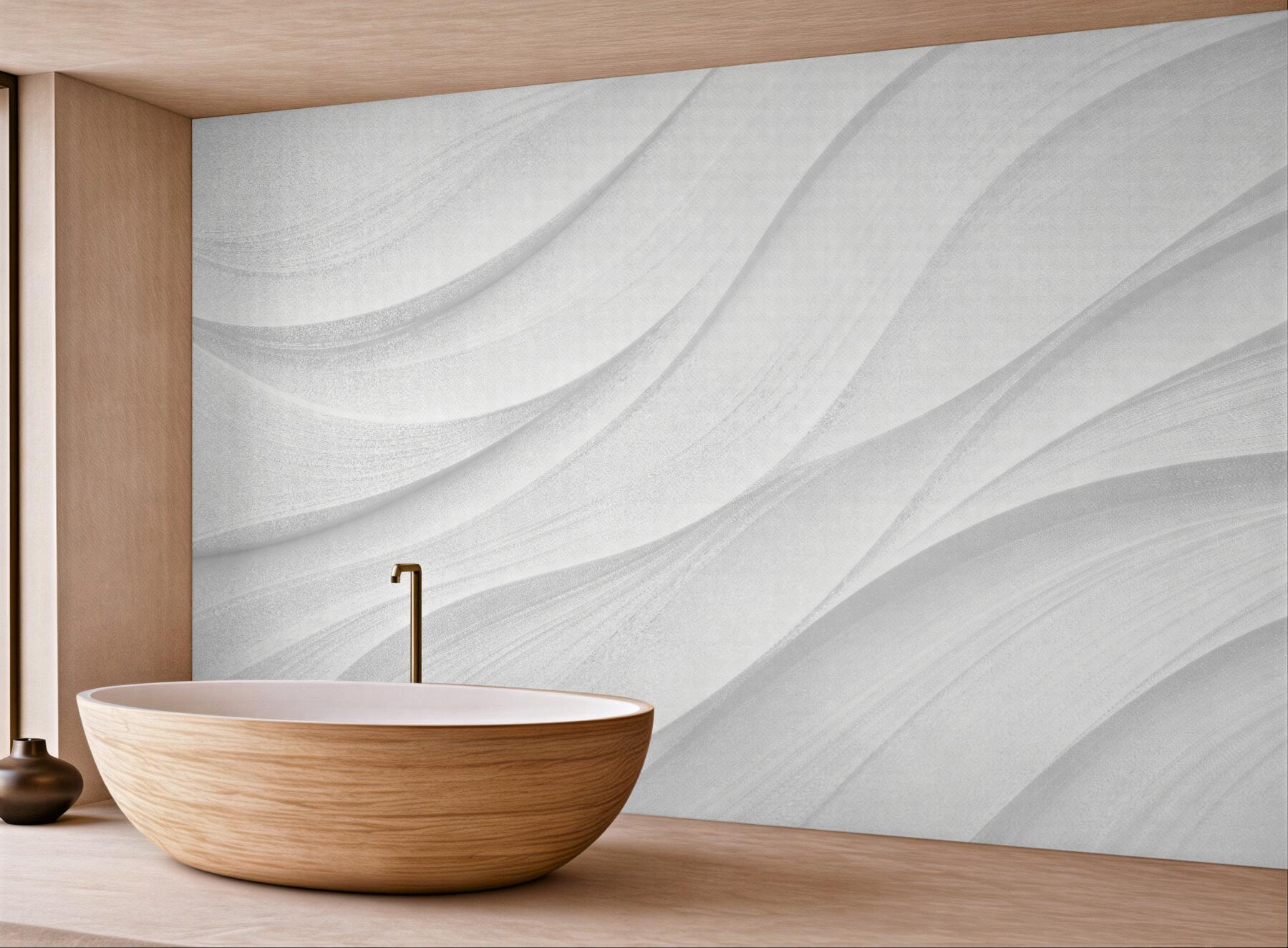 Fototapeten Weiße wellenförmige 3D-Linien
