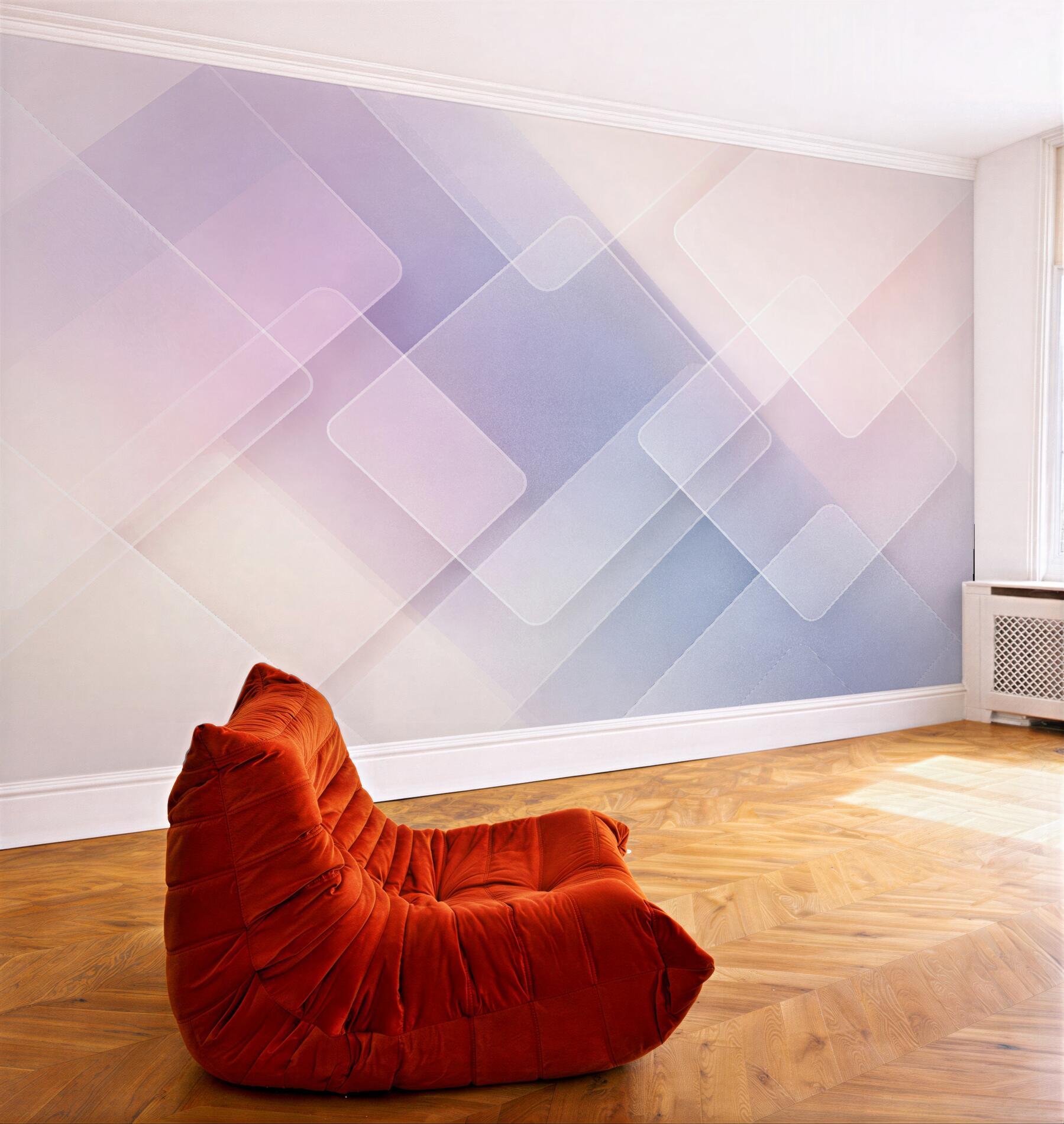 Fototapeten Pastelliger geometrischer Nebelschleier
