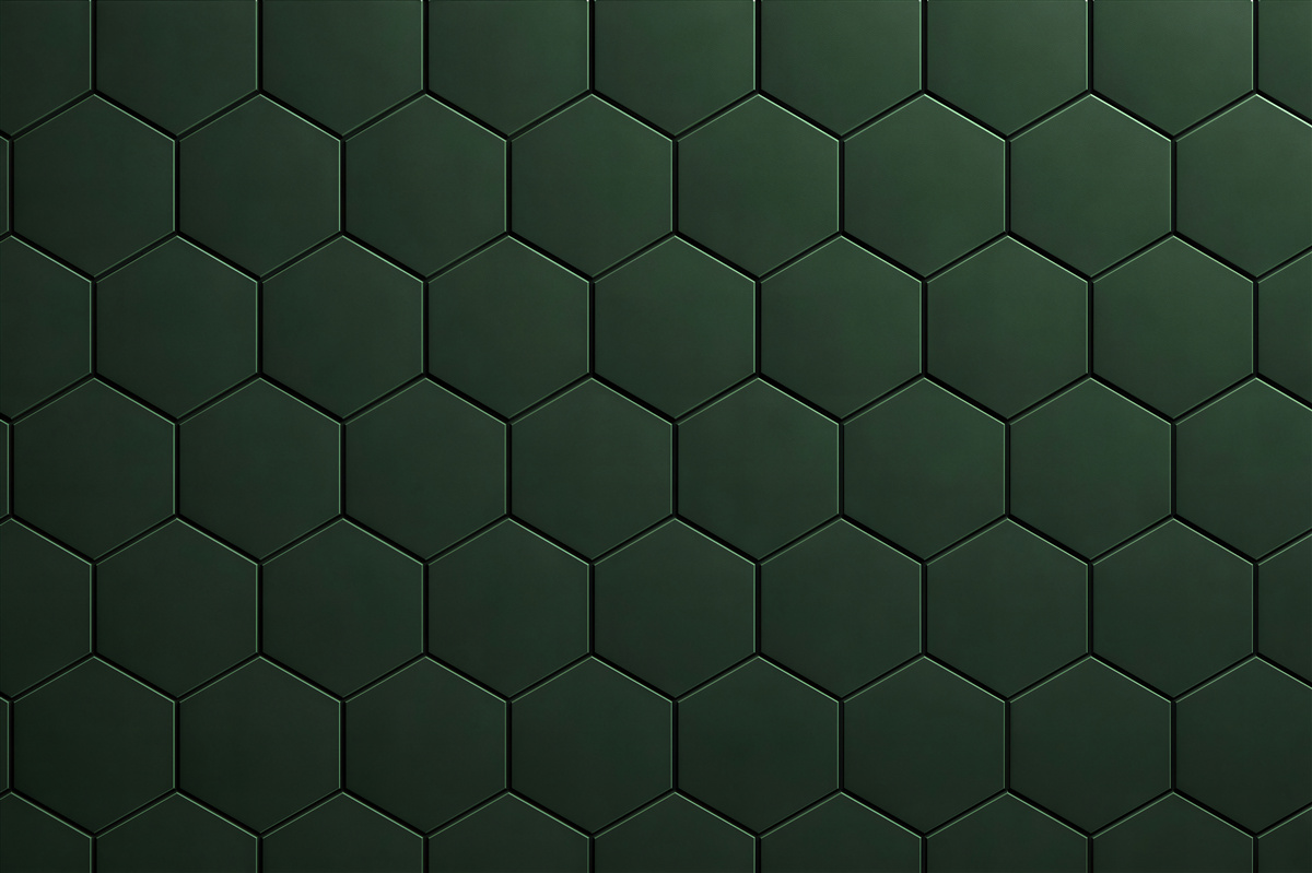 Fototapeten Grüne geometrische Hexagon-Mosaik