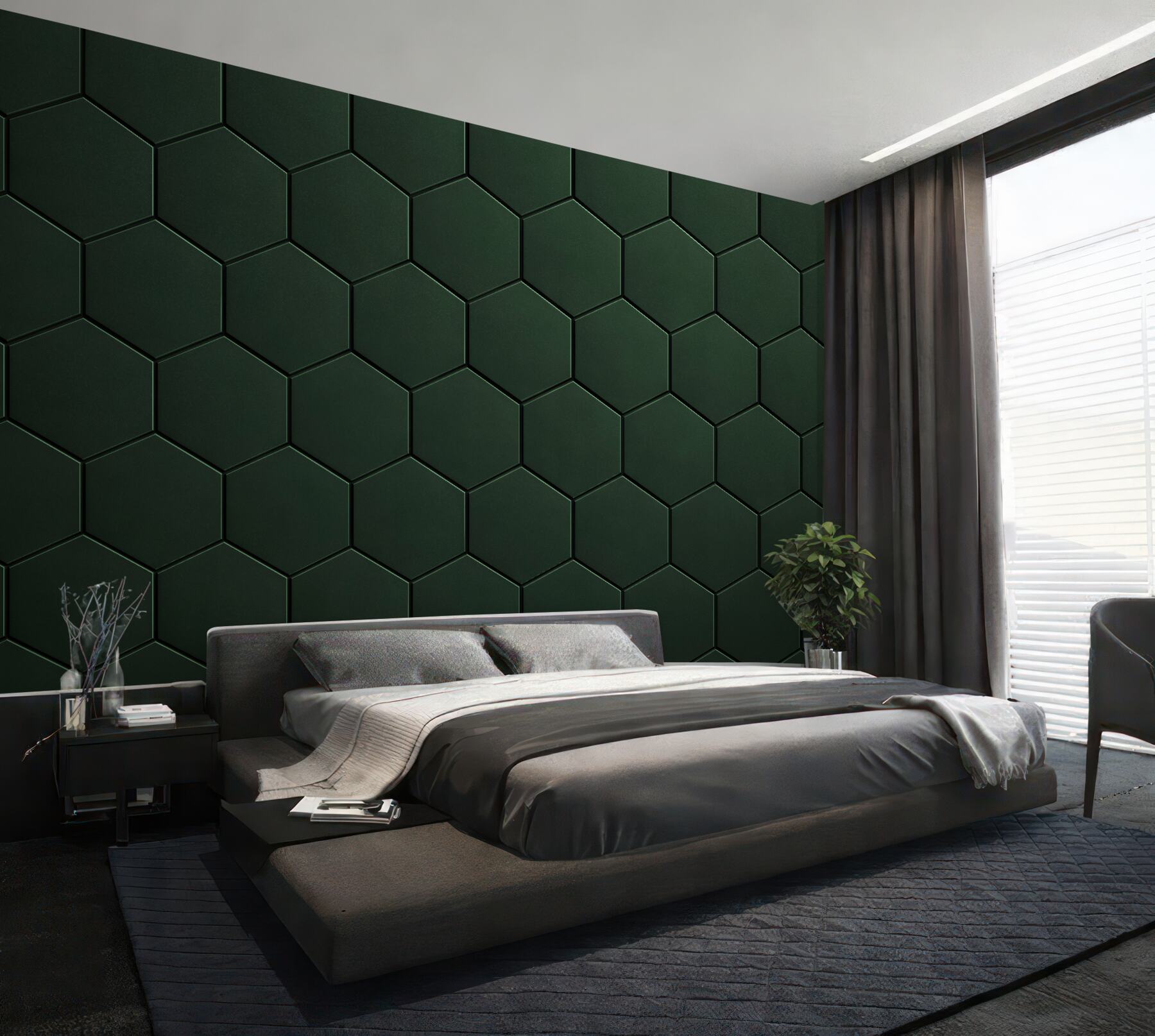 Fototapeten Grüne geometrische Hexagon-Mosaik