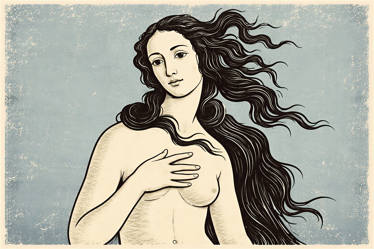 Fototapeten Die Geburt der Venus im Retro-Stil