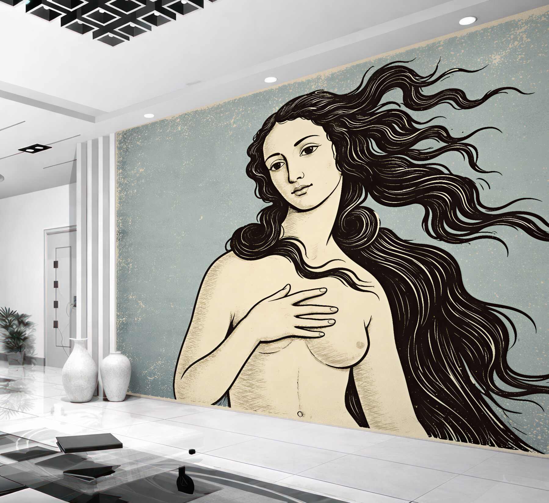 Fototapeten Die Geburt der Venus im Retro-Stil