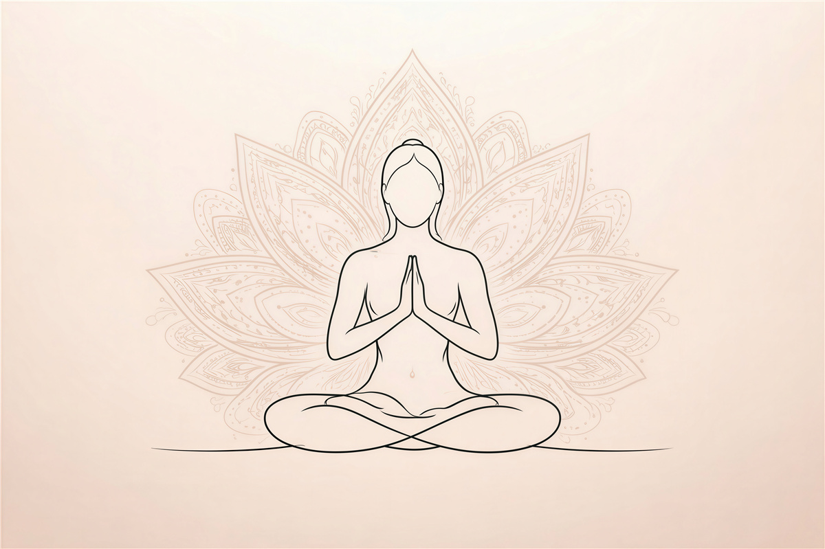Fototapeten Meditation mit Mandala in Harmonie
