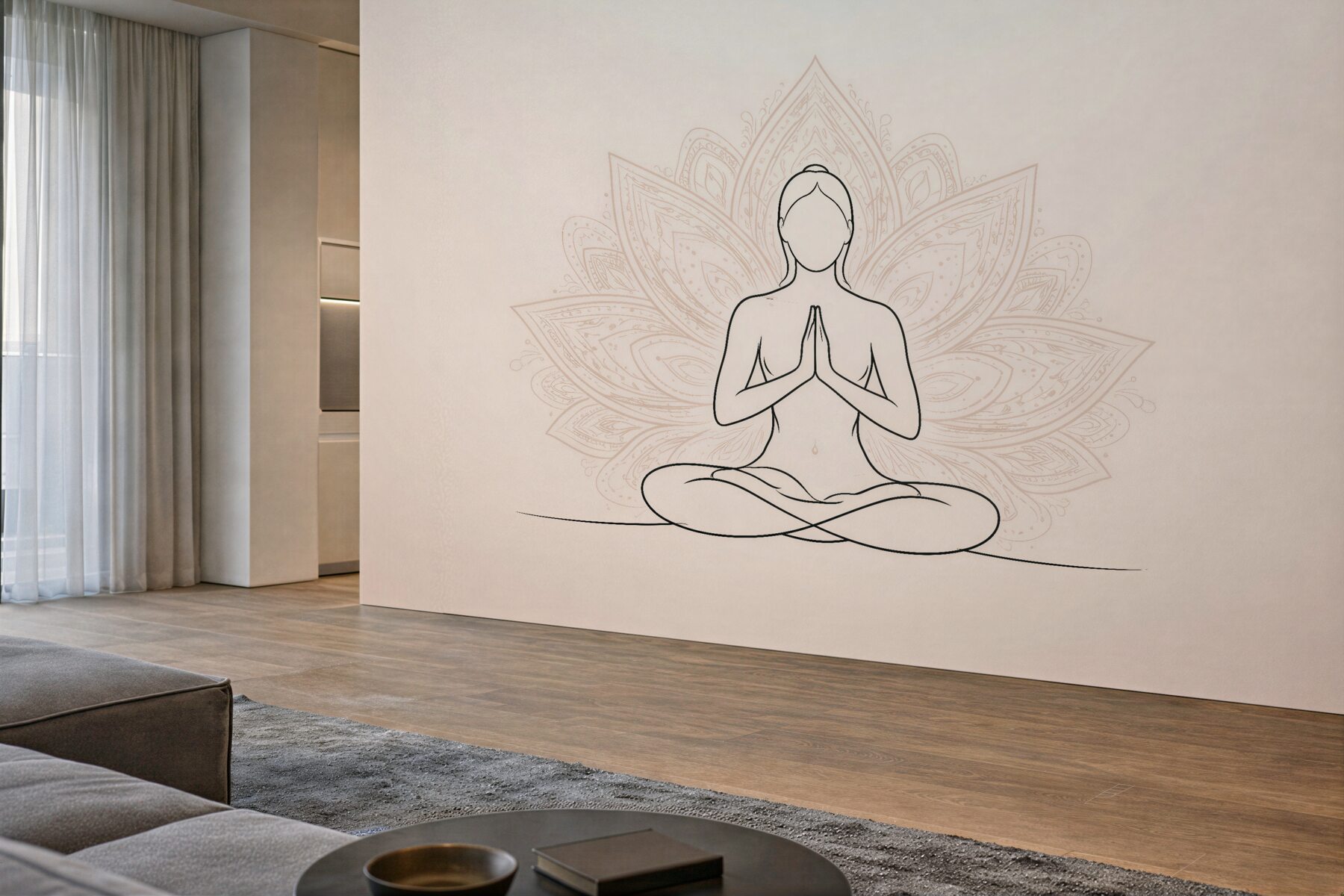Fototapeten Meditation mit Mandala in Harmonie