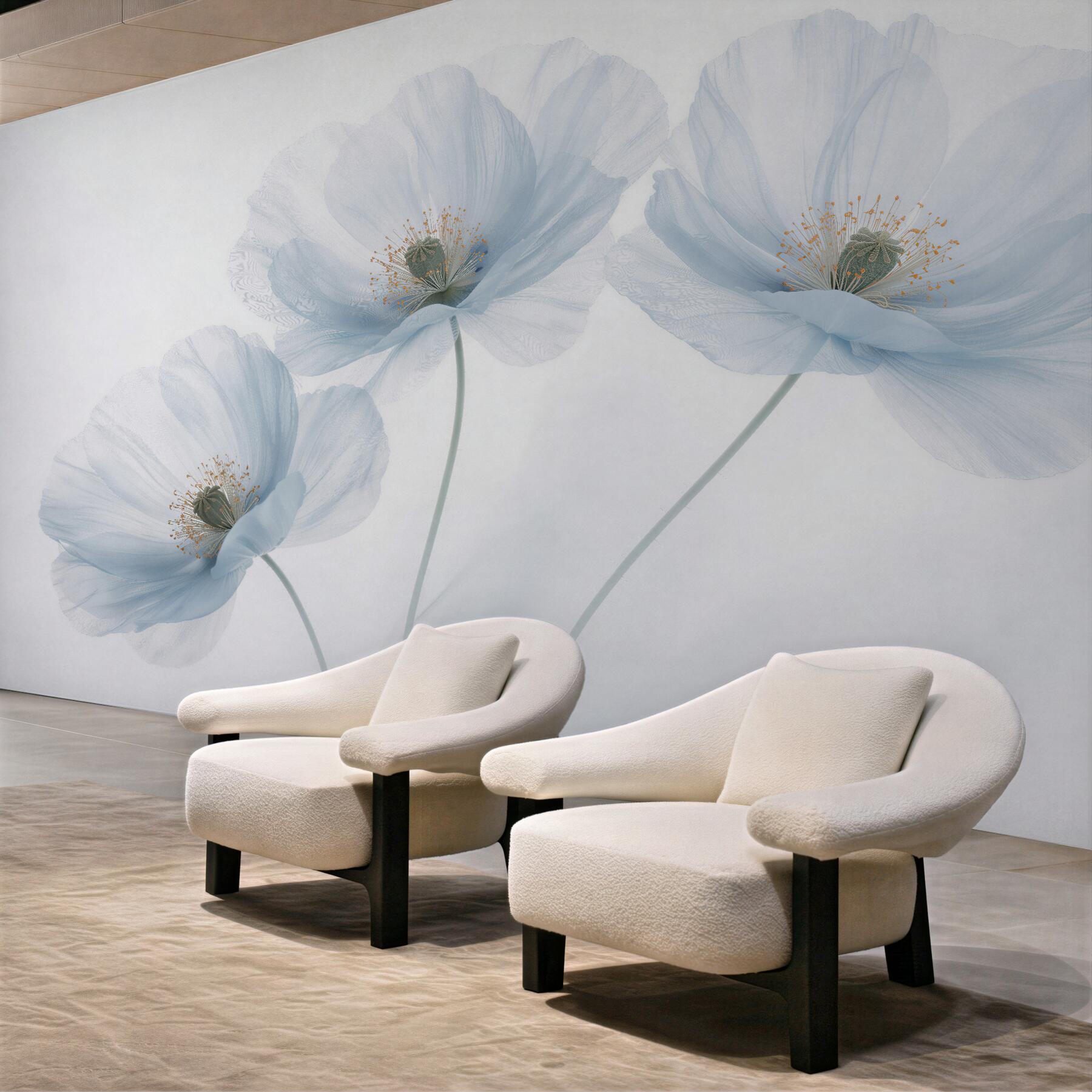 Fototapeten Ätherische blaue Mohnblumen