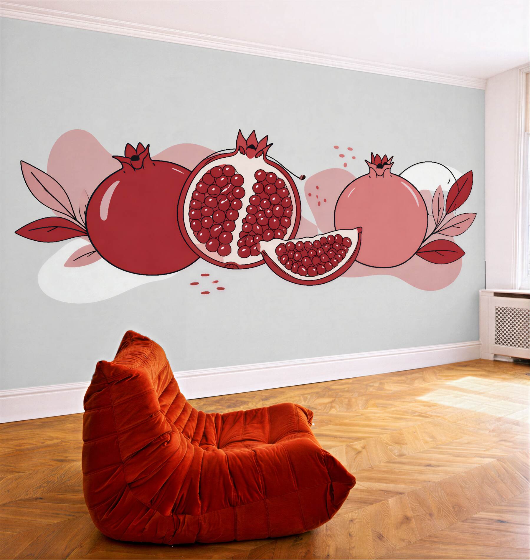 Fototapeten Granatäpfel in moderner Illustration
