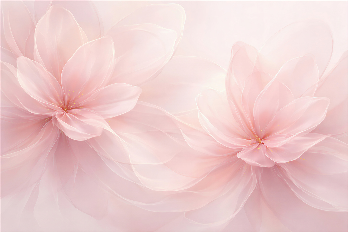 Fototapeten Pudrige abstrakte Blumen