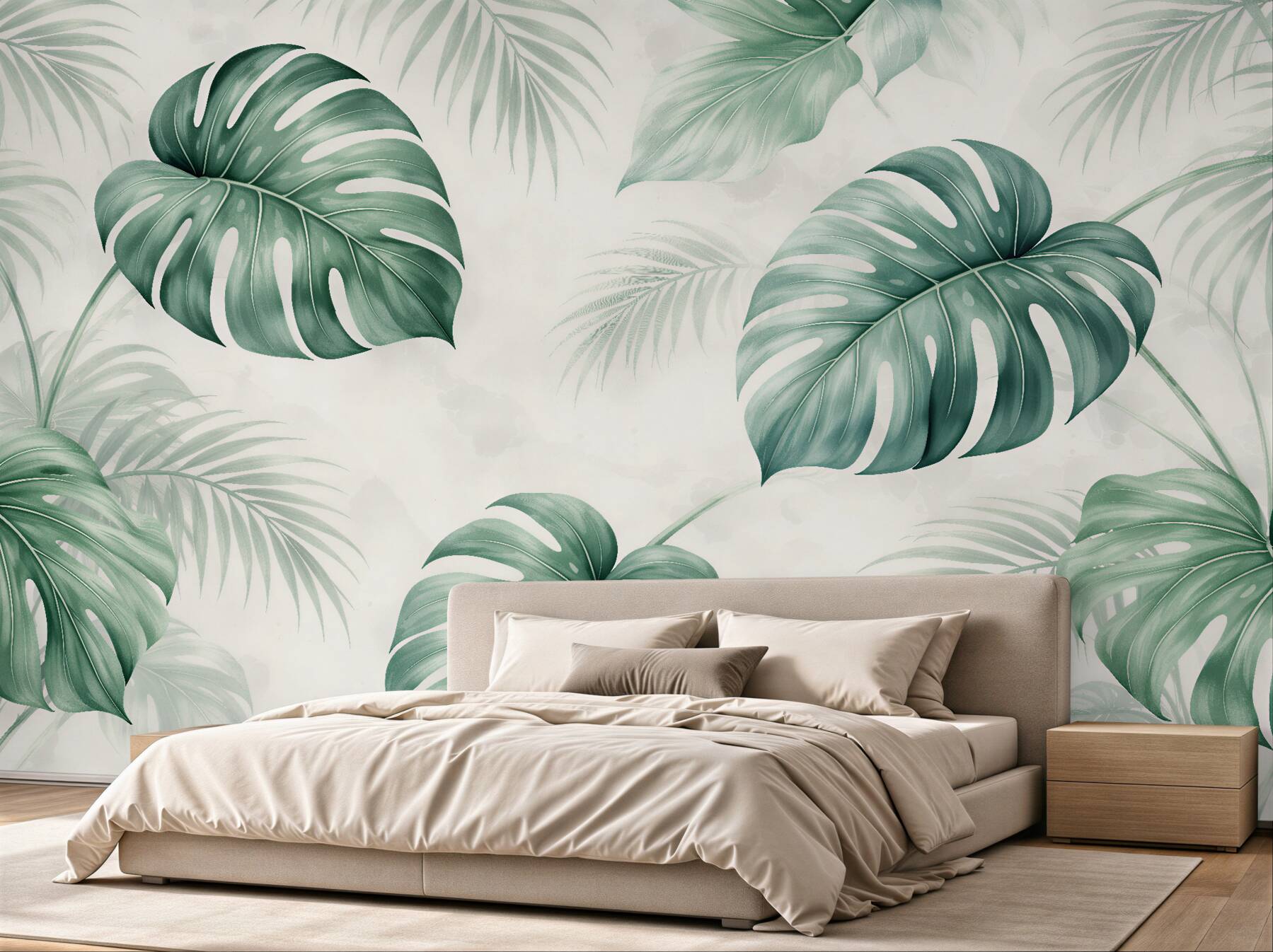 Fototapeten Monstera im subtilen Rhythmus