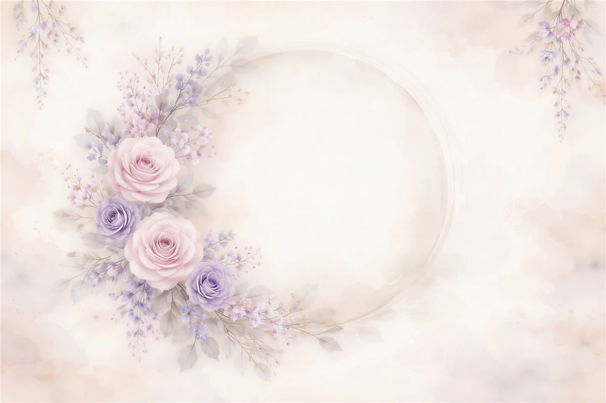 Fototapeten Pastellrosa Rosen im romantischen Kreis