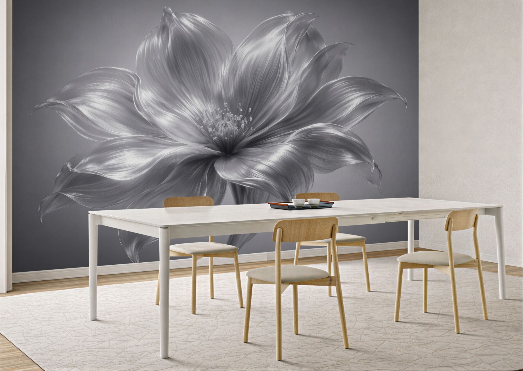 Fototapeten Silberne Blume der Eleganz