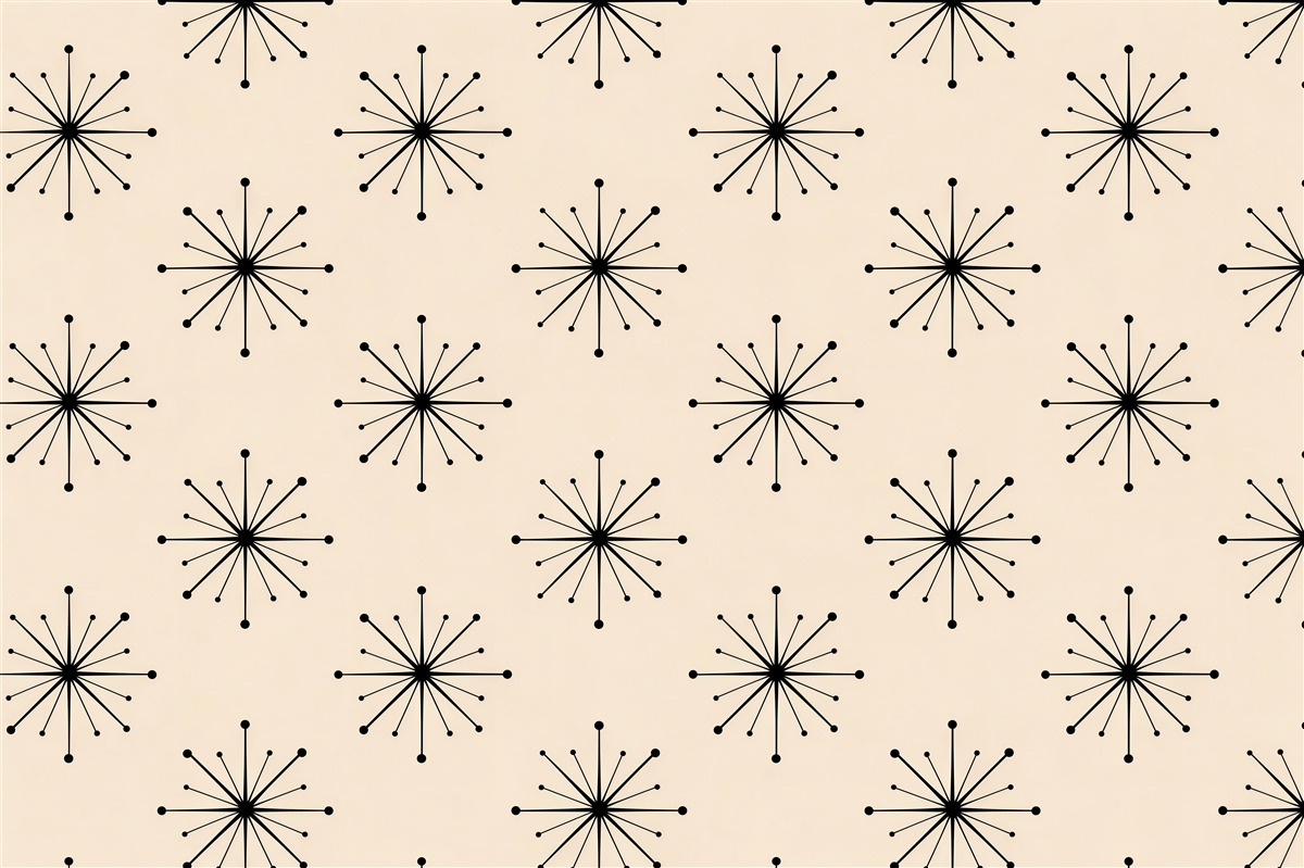 Fototapeten Retro-Sterne im geometrischen Rhythmus