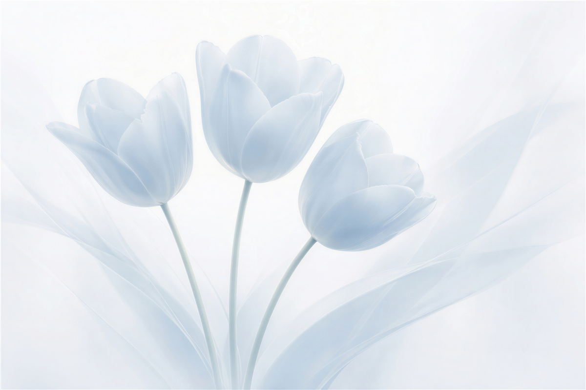 Fototapeten Zarte blaue Tulpen