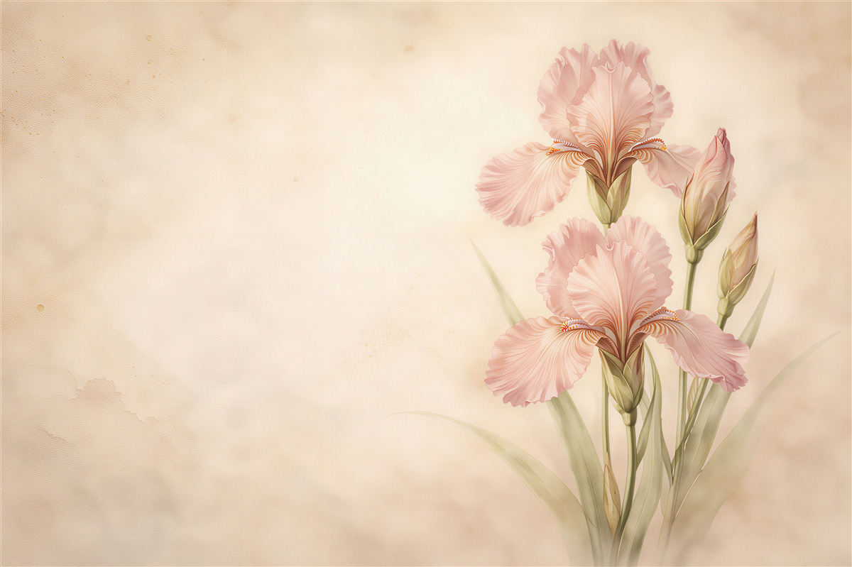 Fototapeten Pudrige Iris auf hellem Hintergrund