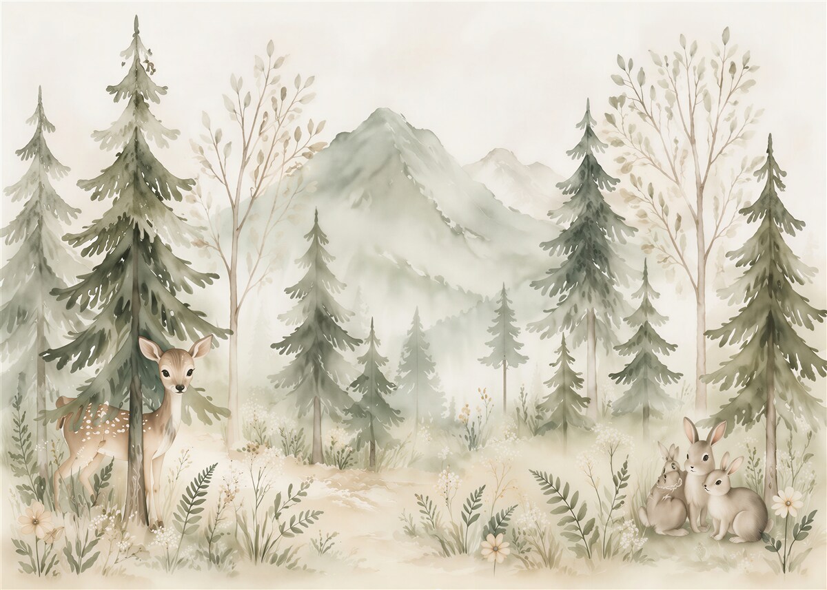 Fototapeten Waldfreunde in den Bergen