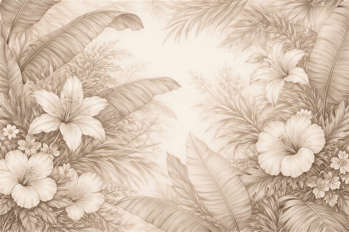 Fototapeten Beige tropische Eleganz