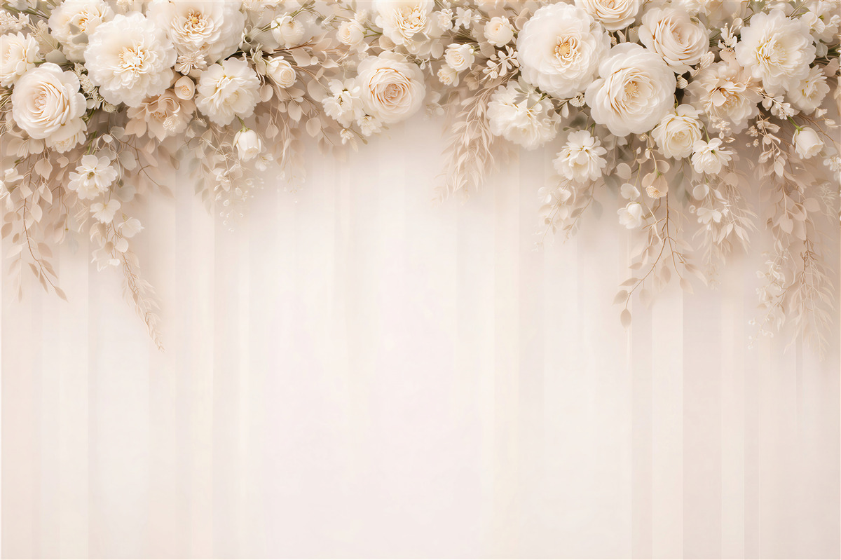 Fototapeten Cremige florale Eleganz