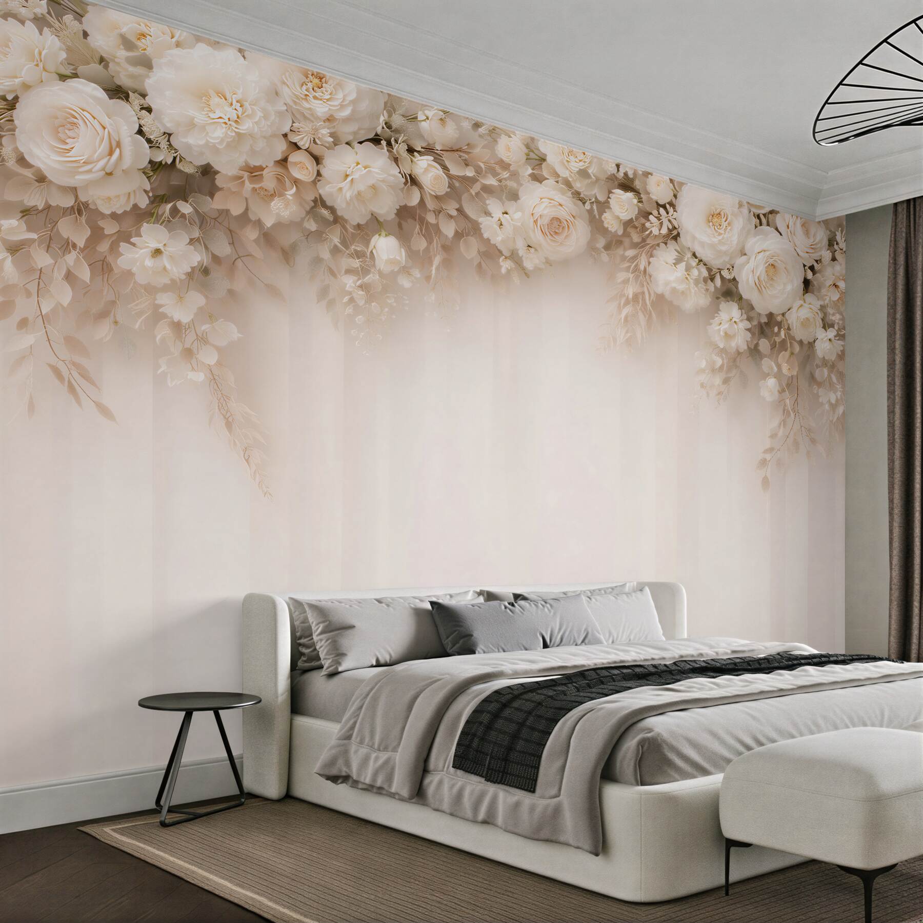 Fototapeten Cremige florale Eleganz