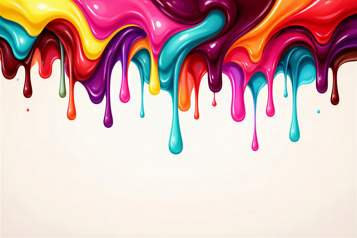 Fototapeten Bunte herabfließende Farben
