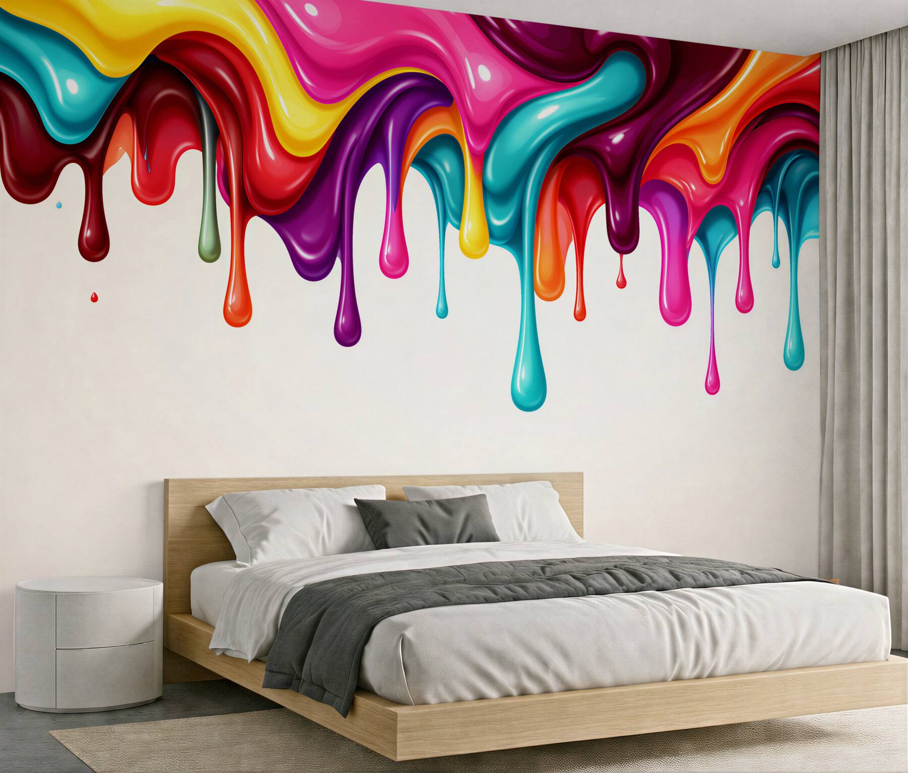 Fototapeten Bunte herabfließende Farben