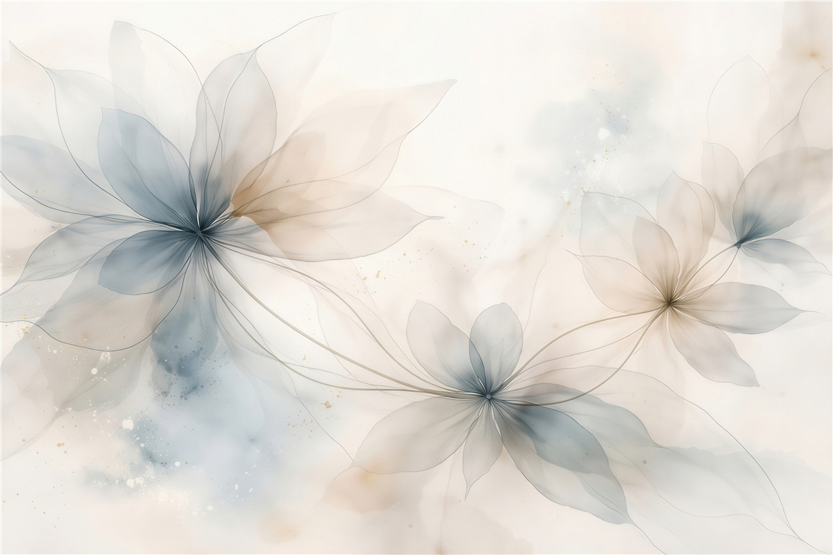 Fototapeten Zarte blaue Blumen des Nebels