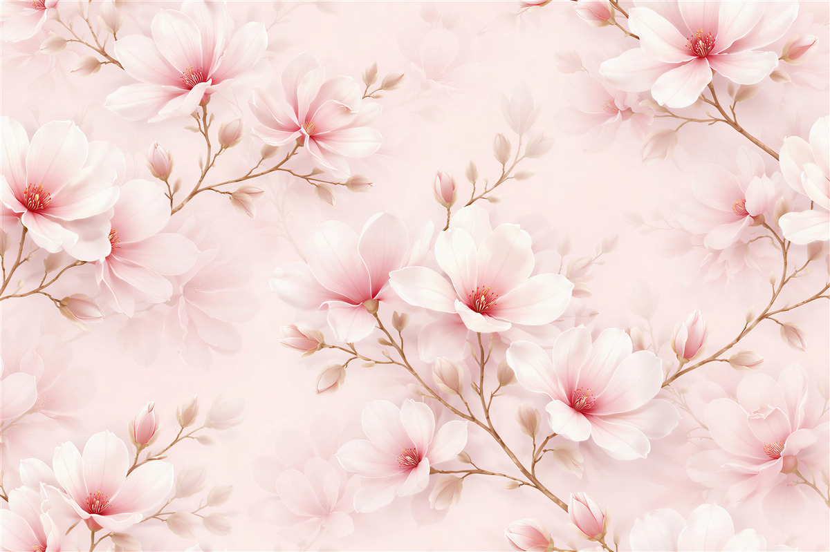 Fototapeten Pudermagnolie in Blüte