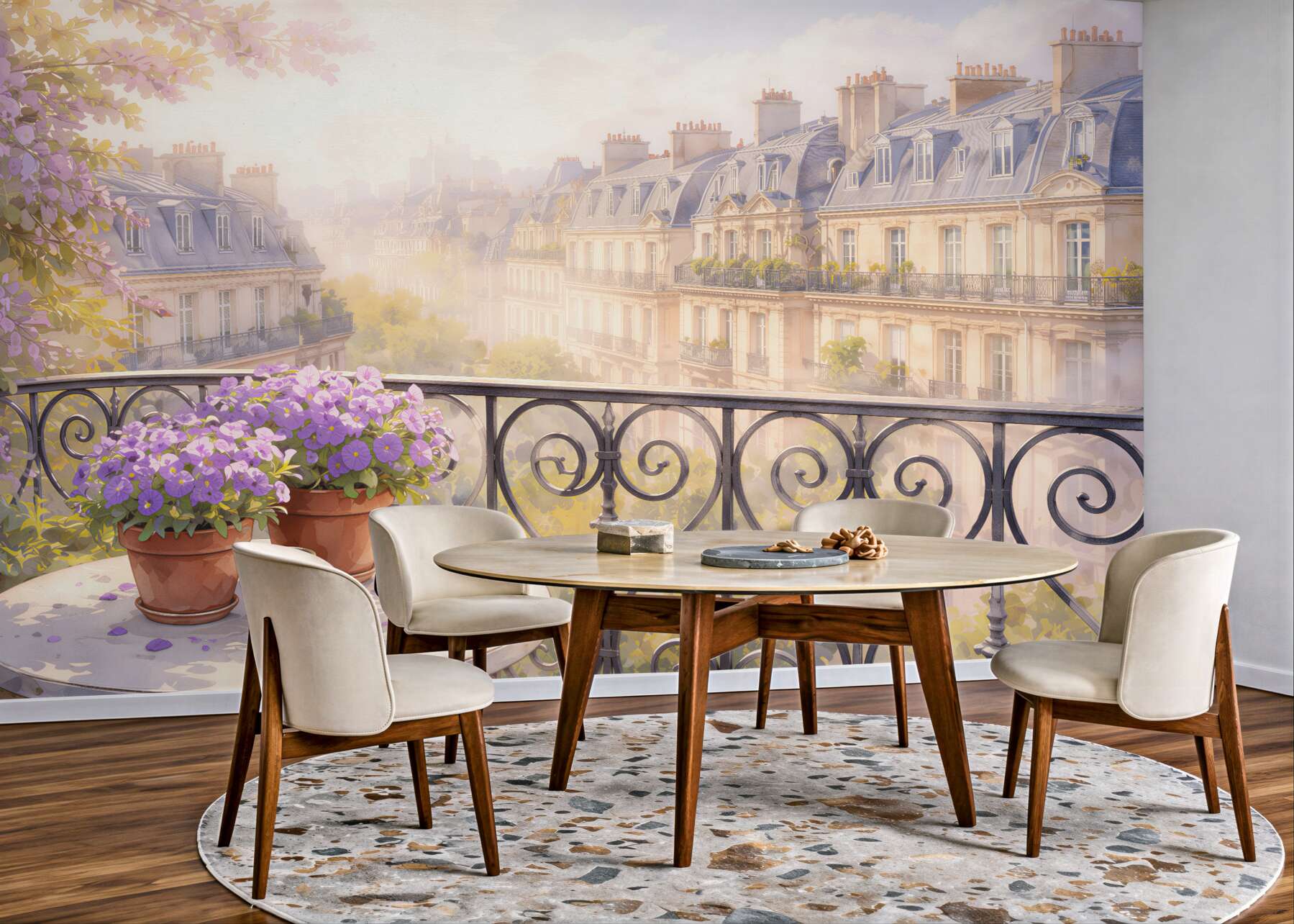 Fototapeten Romantischer Balkon über Paris