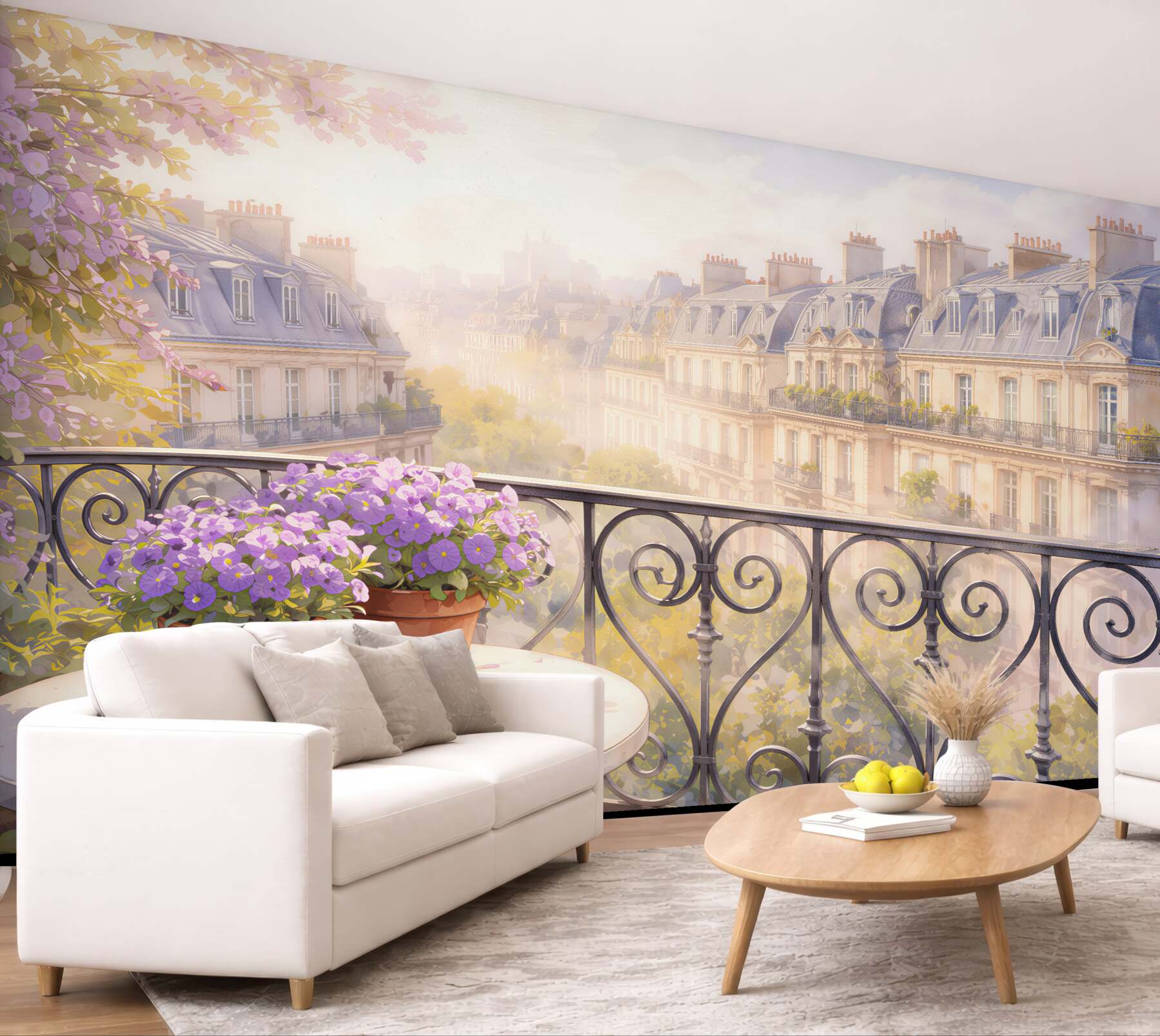 Fototapeten Romantischer Balkon über Paris