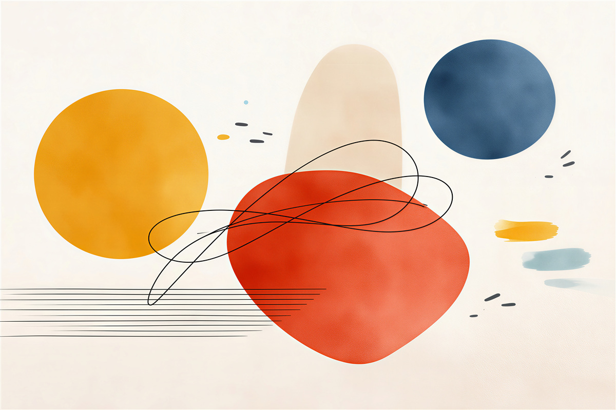 Fototapeten Bunte Abstraktion mit geometrischem Rhythmus