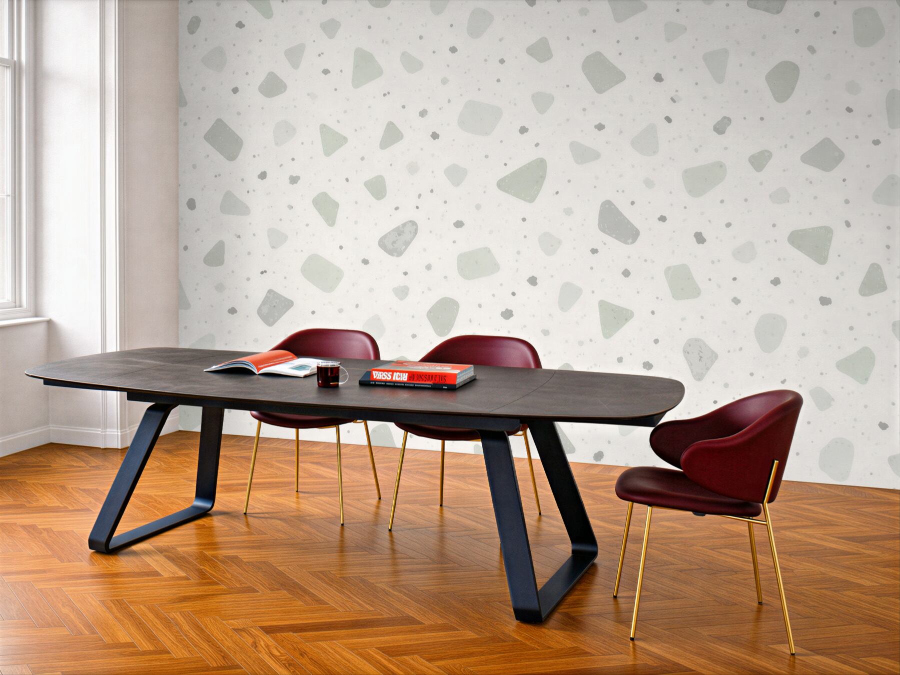 Fototapeten Subtiles Terrazzo in Grautönen