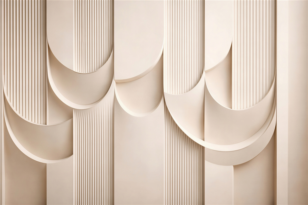 Fototapeten beigefarbene Abstraktion mit elegantem Relief